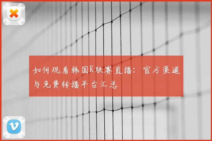 如何观看韩国K联赛直播：官方渠道与免费转播平台汇总